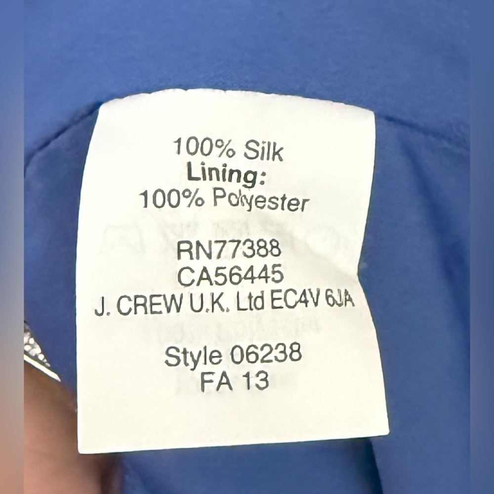 J. Crew 100% Silk Blue Above-the-knee Dress with Abstract Dot Polka Dot pattern - Picture 4 of 8